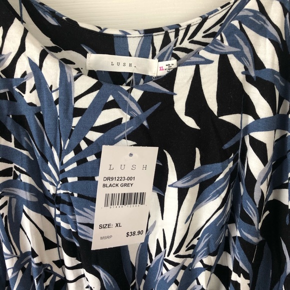 NWT Nordstrom Lush Leaf Print Maxi Dress- XL - Picture 3 of 4